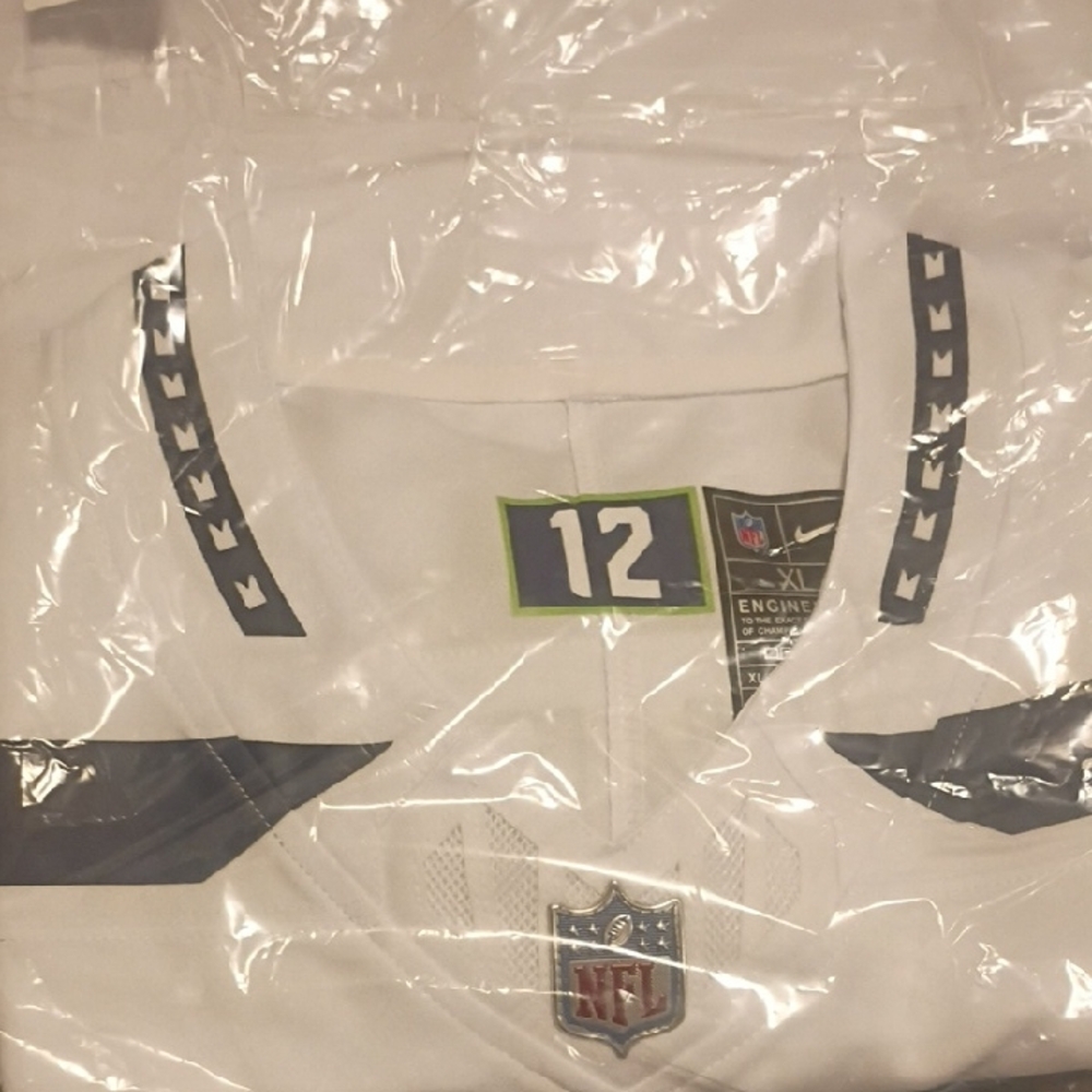 Men's White and Blue NFL Jersey